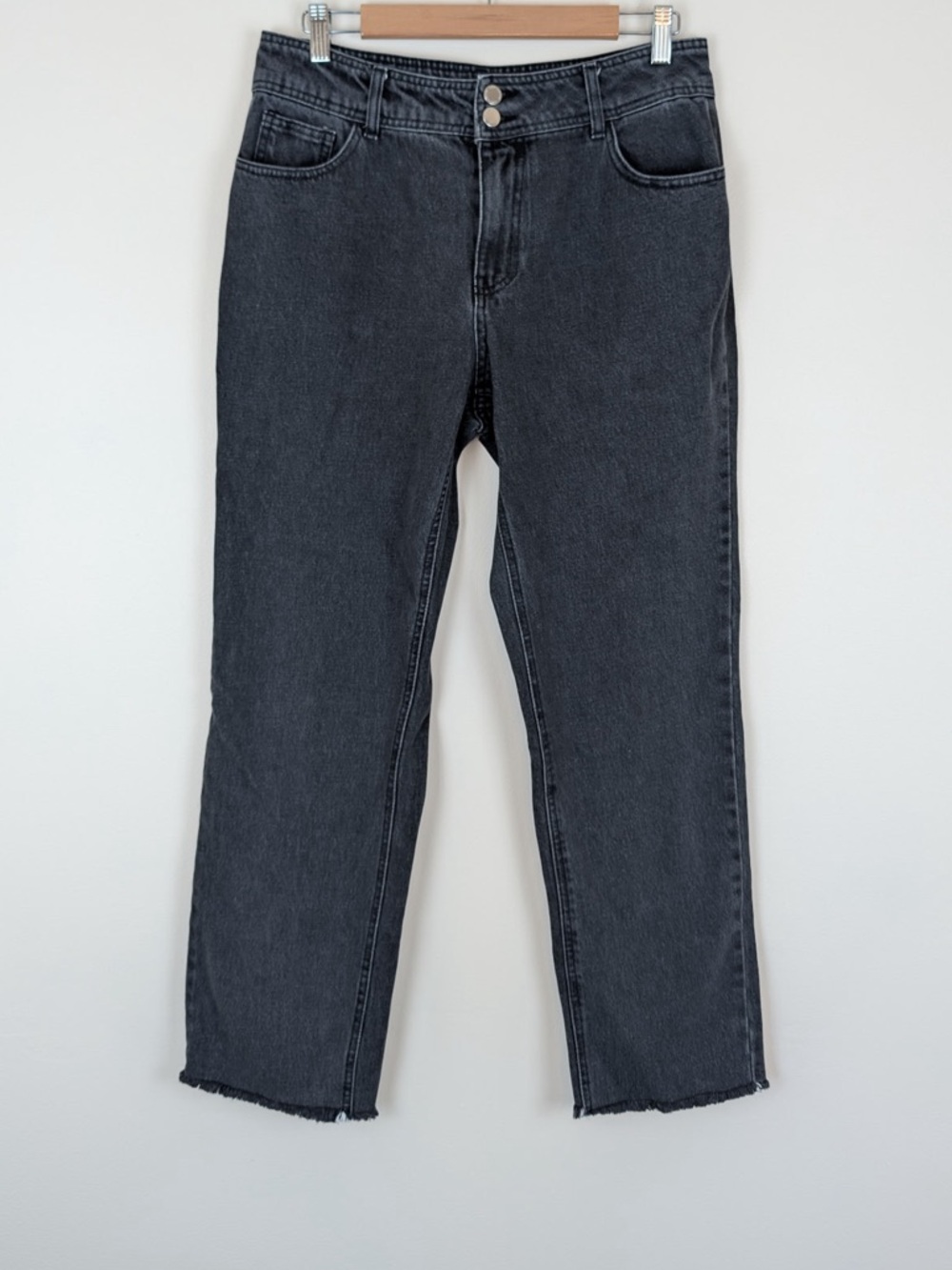 Oat New York Mid Rise Straight Leg Raw Hem Jeans